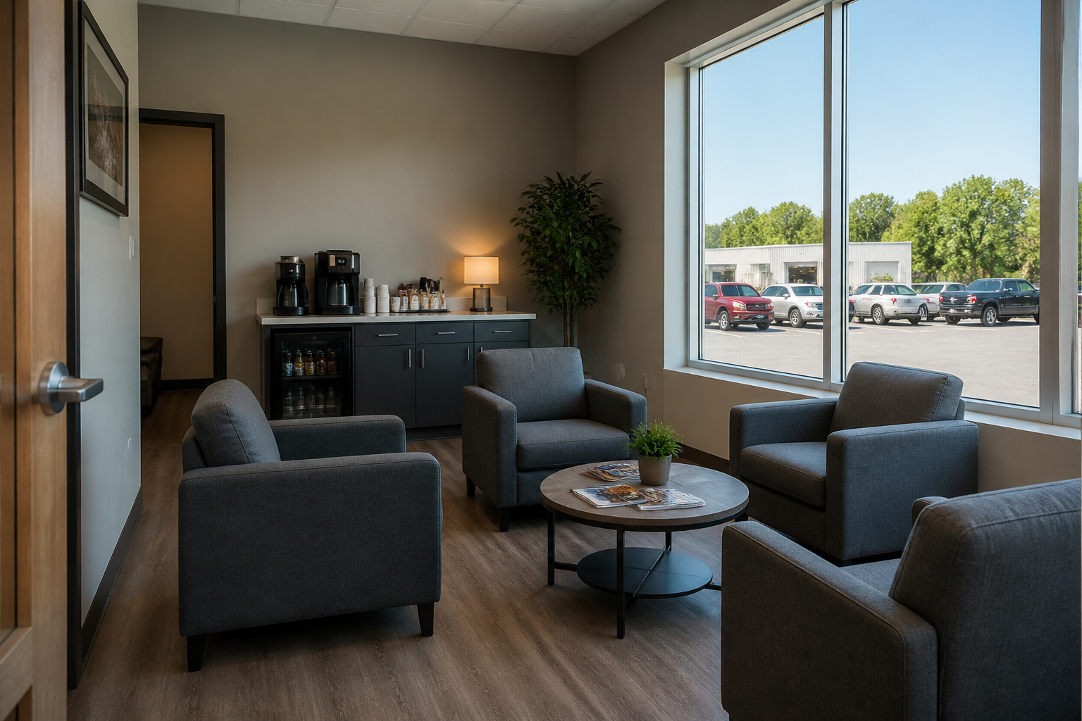 Customer waiting area at Automotive Concierge KC in Raytown, MO